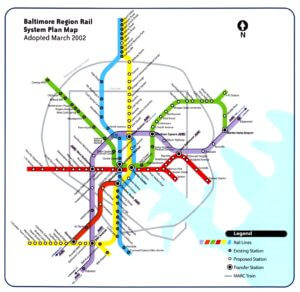 Baltimore Region Rail System Plan Map