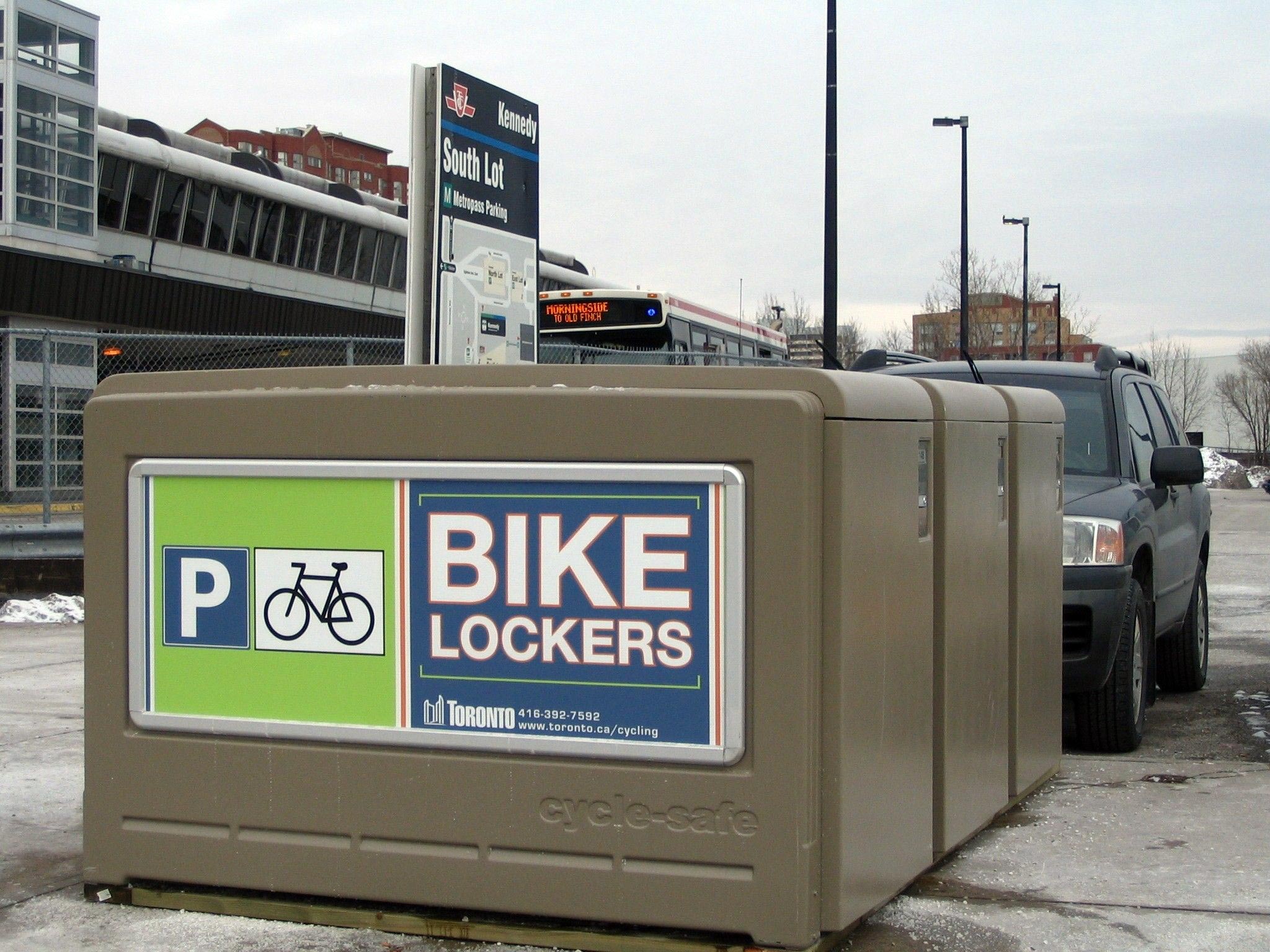 CycleSafe ProPark Bike Locker with Display Panel, Toronto, CA