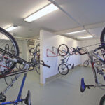 Bike Room with Bike Wall Racks at Wesleyan University