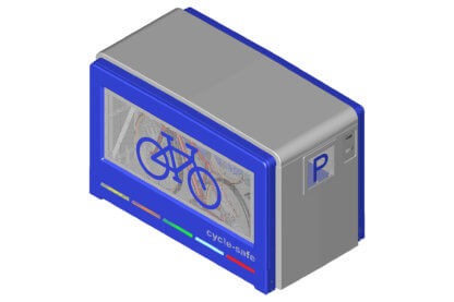 Bike Locker Custom Color with Perforated Mesh and Bike Logo