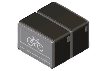 Bike Locker Custom Color: Two-Tone Gray with Bike Logo