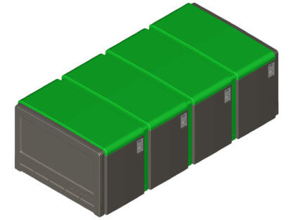 Bike Locker Custom Color: Green Top Panel and Vertical and Horizontal Frame