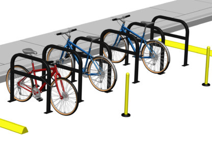 Bike Corral with Surface-Mounted Staple Bike Rack