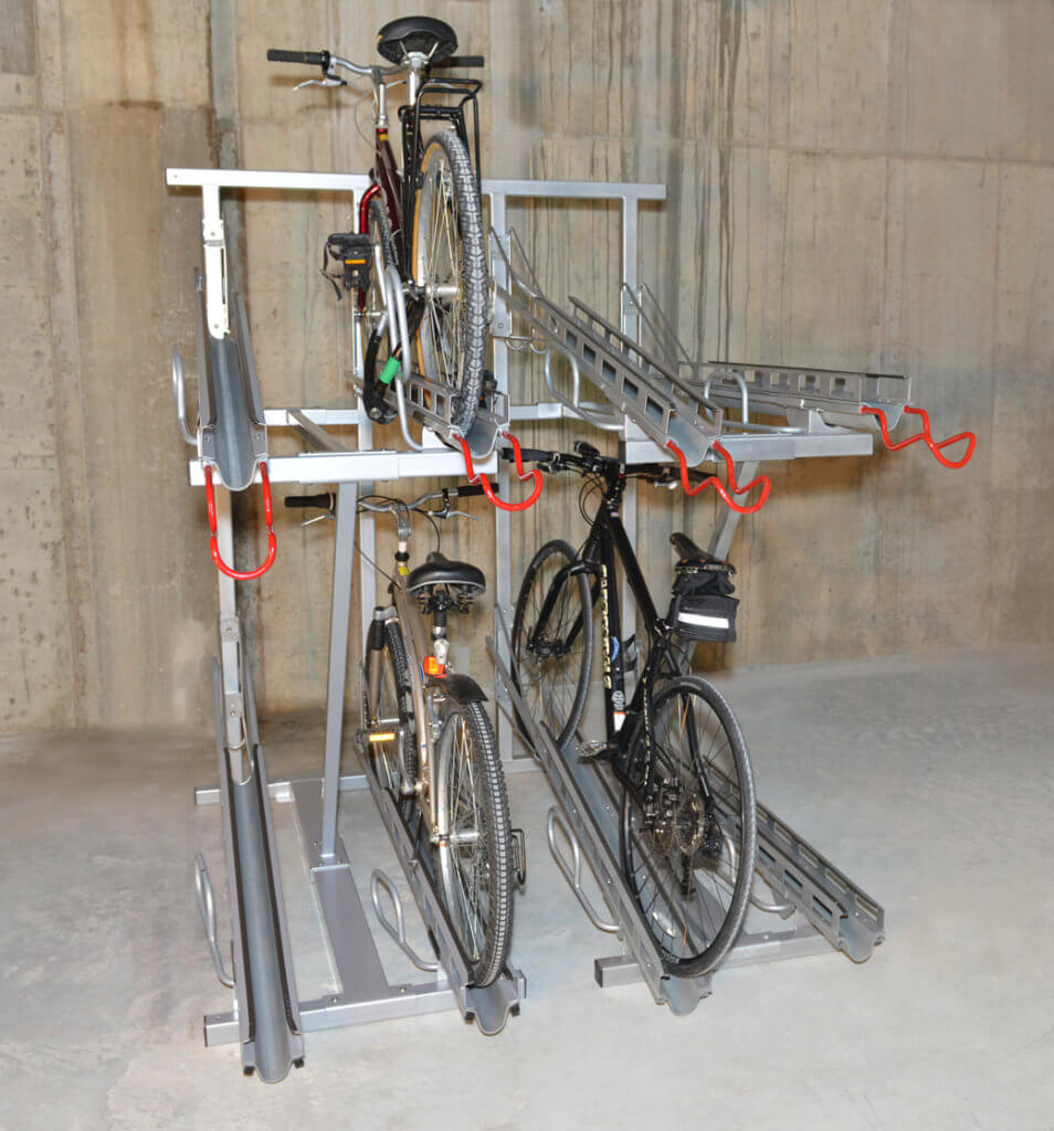 Double Tier Bike Racks | 2-Tier Quad Hi-Density Bike Rack | CycleSafe