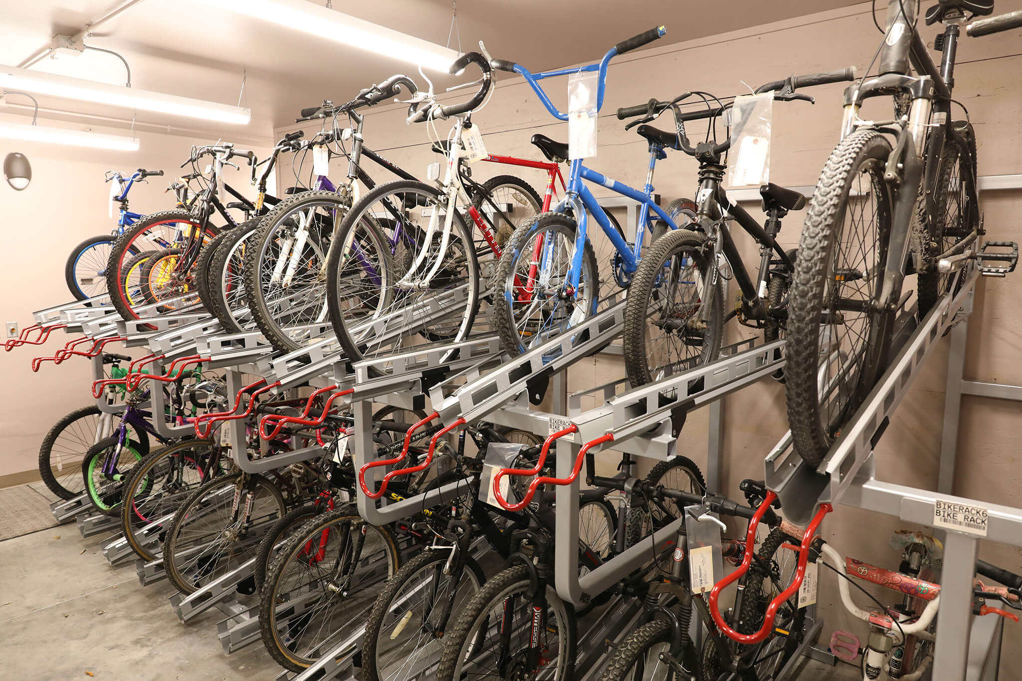 High Density Bike Parking Storage Two Tier Racks Lockers CycleSafe