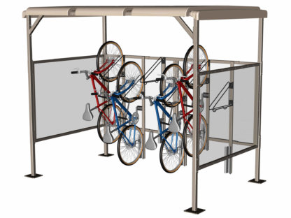 Bike WallRack Frame in CyclePort 3-Top Bike Shelter