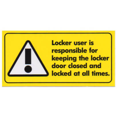 Bike Locker User Responsibility Label