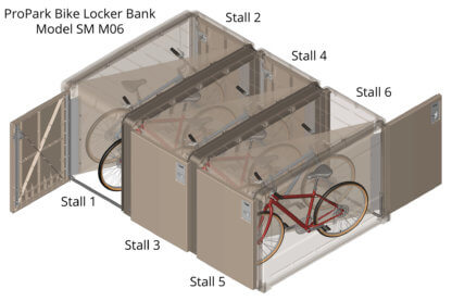 CycleSafe ProPark Bike Locker Bank, Model SM M06