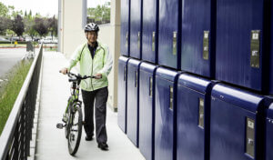 CycleSafe bike lockers as example of bike parking site furnishings solutions