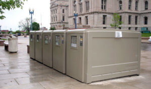 Example of secure bike parking locker for cities, towns, villages and townships