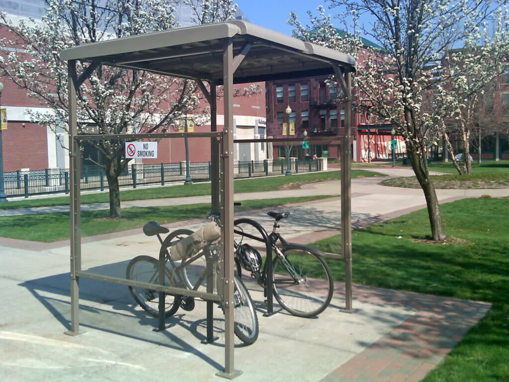 Class II, short-term parking bike shelter for covered protection