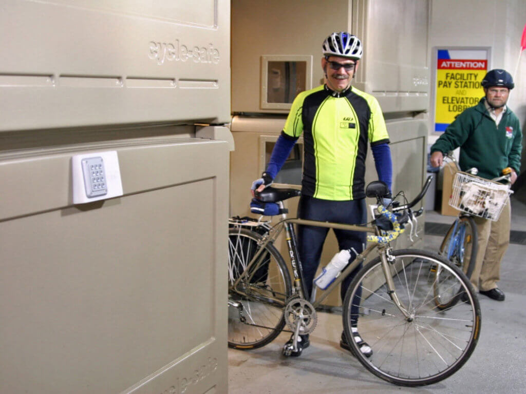 Secure, Class I indoor long-term parking bike locker