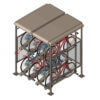 CyclePort Bike Shelter with Hi-Density Bike Racks. Bike Parking Capacity: 8 Bikes.