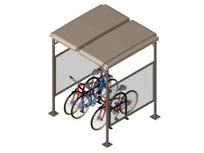 CyclePort Bike Shelter with Bike U Racks. Bike Parking Capacity: 4 Bikes.