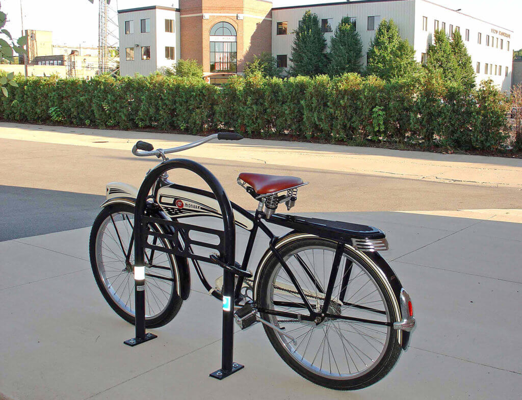 A single U-Rack bicycle rack can help meet short-term bike parking guidelines and requirements