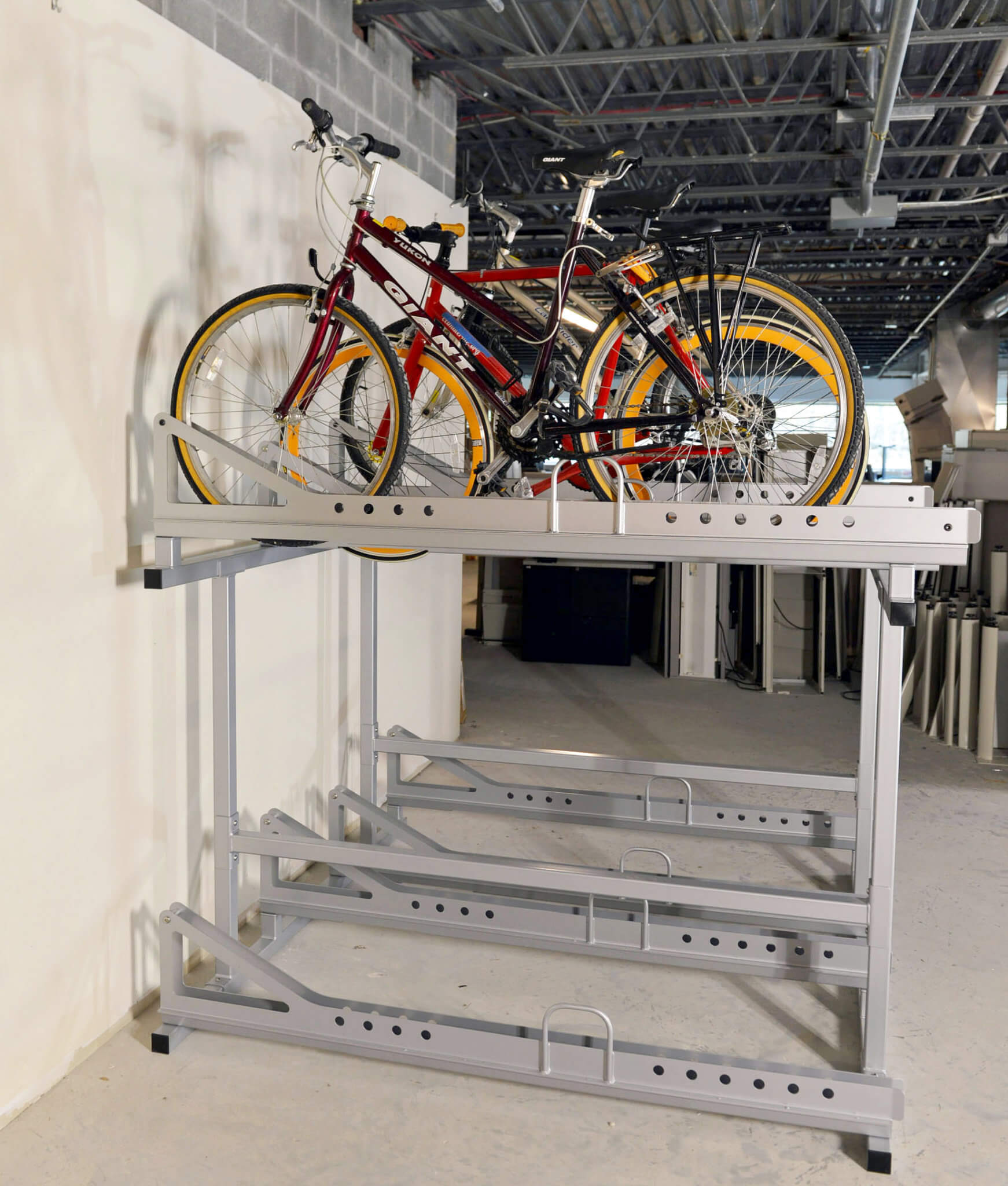 Octagonal Bike Rack OctoRack™ Two-Tier High-Density Bike Rack for Bike Rooms | CycleSafe