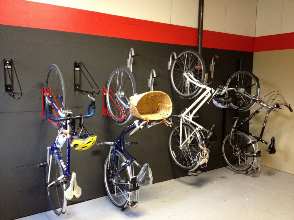 Wall Racks in a Bike Room Design