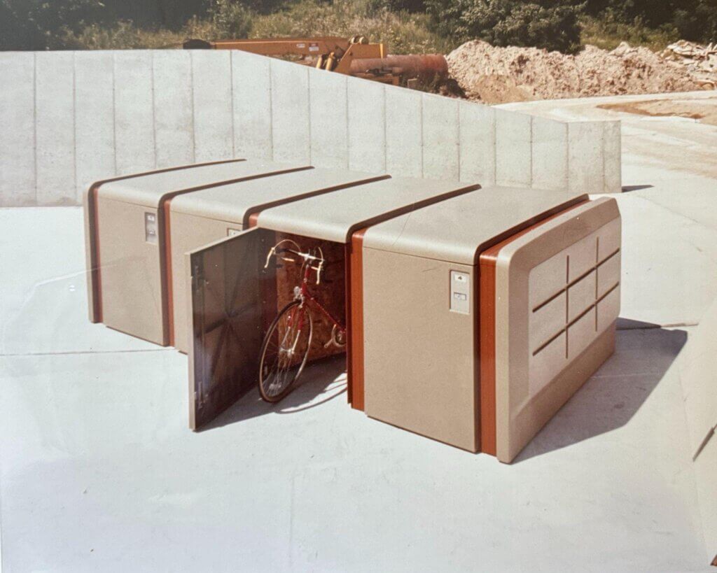 Legacy Lockers with tic-tac-toe pattern; 1976