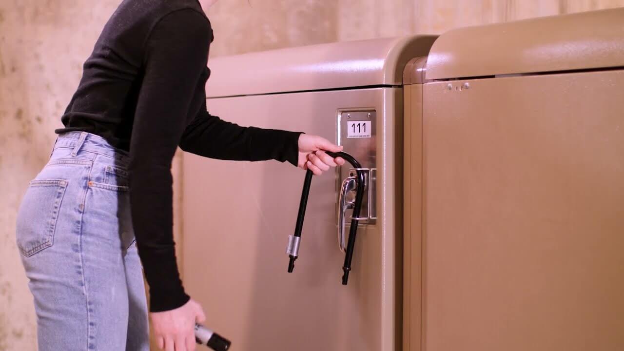 bike locker swing handle lock