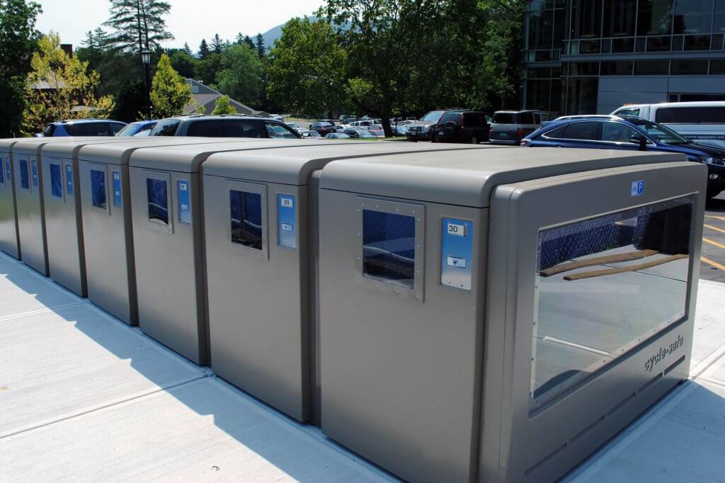 CycleSafe ProPark® series View-Through Bike Lockers provide the enhanced security features that allow military personnel to easily confirm the nature of the locker’s contents.