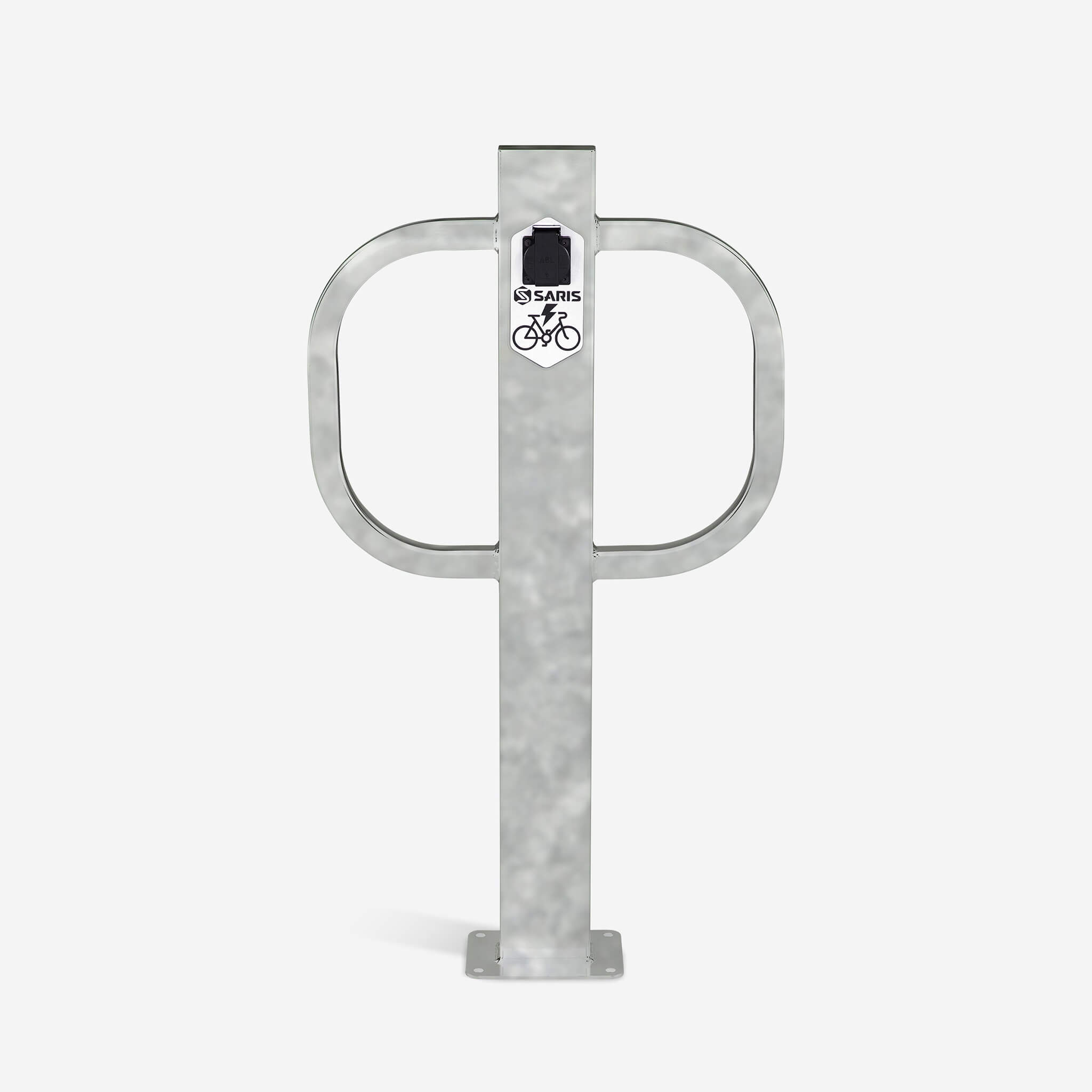 Power Post Bike Rack – Secure Parking & eBike Charging, Zinc Finish