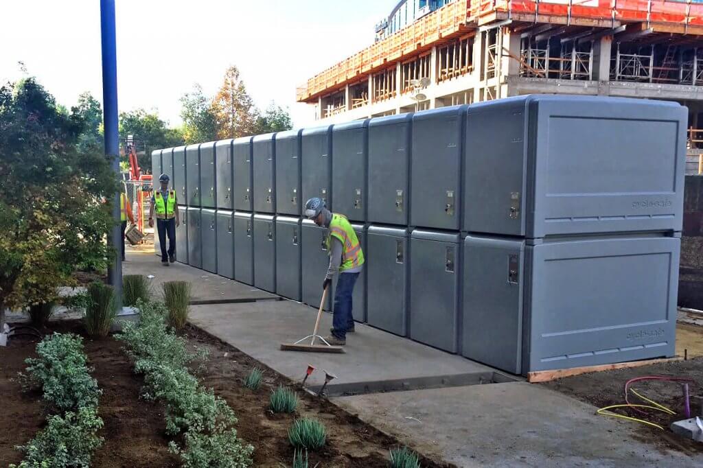 ProPark Double-Teir Bike Lockers provide 56 parking spots inside 28 lockers with T-Handle Locks